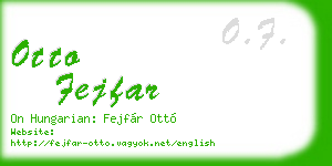 otto fejfar business card